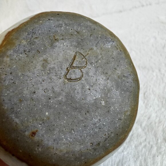 Artisan Studio Pottery Stoneware small Bowl Signed Blue & Gray Glaze Design - Picture 2 of 6